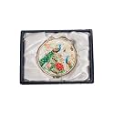 February Mountain Mother of Pearl Compact Mirror – Dual Magnification Gift for Women, Mom, Sister – Birthday or Christmas Idea (1, Peacock Garden)