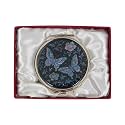 February Mountain Mother of Pearl Compact Mirror – Dual Magnification Gift for Women, Mom, Sister – Birthday or Christmas Idea (1, Moonlight Butterflies)