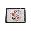 February Mountain Mother of Pearl Compact Mirror – Dual Magnification Gift for Women, Mom, Sister – Birthday or Christmas Idea (1, Butterfly Waltz)