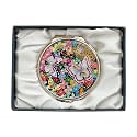 February Mountain Mother of Pearl Compact Mirror – Dual Magnification Gift for Women, Mom, Sister – Birthday or Christmas Idea (1, Butterfly)