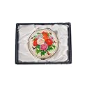 February Mountain Mother of Pearl Compact Mirror – Dual Magnification Gift for Women, Mom, Sister – Birthday or Christmas Idea (1, Spring Peony)