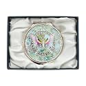 February Mountain Mother of Pearl Compact Mirror – Dual Magnification Gift for Women, Mom, Sister – Birthday or Christmas Idea (1, Blue Butterfly)