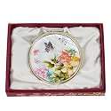 February Mountain Mother of Pearl Compact Mirror – Dual Magnification Gift for Women, Mom, Sister – Birthday or Christmas Idea (1, Flower)