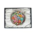 February Mountain Mother of Pearl Dual Magnification Compact Mirror – Gifts for Women, Mom, and Sister – Unique Birthday, Christmas Idea – Elegant and Travel-Friendly