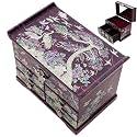 February Mountain Mother of Pearl Jewelry Box – Elegant Korean Jewelry Organizer with Velvet Lining, Unique Christmas Gift for Women, Mom, and Grandma, Decorative Keepsake Box for Rings and Treasures