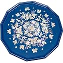 February Mountain Mother of Pearl Tray Decorative Serving Tray for Breakfast,Snacks,Gadgets,Vintage Handcrafted Coffee Table, Kitchen Counter Housewarming Gift Ideas (Blue)