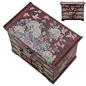February Mountain Mother of Pearl Wooden Jewelry Organizer Box – Jewelry Storage Box for Women, Features Spacious Drawers, Ideal for Rings, Bracelets, Watches, Chains, Accessories