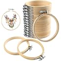 FEBSNOW 12Pcs 4 Inch Embroidery Hoops Adjustable Circle Cross Stitch Ring