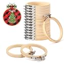 FEBSNOW 16Pcs 3 Inch Embroidery Hoops Adjustable Circle Cross Stitch Ring