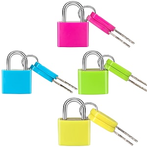 febwind 4 pcs suitcase locks with copper keys protect your belongings with set of 4 mini padlocks multicolor durable locks for suitcases backpacks boxes cabinet and laptop bags