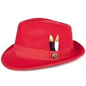 Fedora Hats for Men & Women Short Brim Felt hat Trilby Fedora with Feather Panama Dress Hat