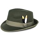 Fedora Hats for Men &amp; Women Short Brim Felt hat Trilby Fedora with Feather Panama Dress Hat