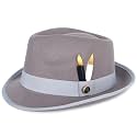Fedora Hats for Men &amp; Women Short Brim Felt hat Trilby Fedora with Feather Panama Dress Hat