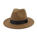 Fedora Hats for Men Wide Brim Panama Hat with Classic Belt