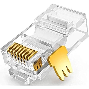 fedus 100 pcs cat6 rj45 ends cat6 connector 8p8c cat5 cat6 cat5e rj45 connector ethernet cable crimp connectors utp network plug for solid wire and standard cable lan crimp module plugs