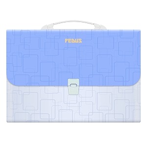 fedus 13 pocket expanding file folder with handle a4 large capacity portable plastic folder for important documents holder accordion paper storage organizer bag with labels index blue