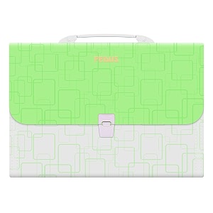 fedus 13 pocket expanding file folder with handle a4 large capacity portable plastic folder for important documents holder accordion paper storage organizer bag with labels index green