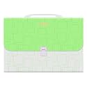 FEDUS 13 Pocket Expanding File Folder with Handle, A4 Large Capacity Portable Plastic Folder for Important Documents Holder, Accordion Paper Storage Organizer Bag with Labels Index Green