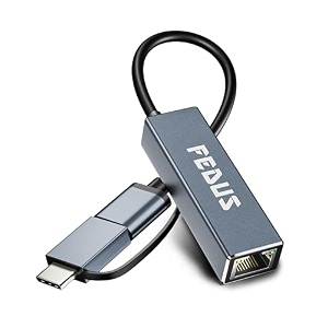 fedus 1giga 2-in-1 gigabit type c to ethernet adapter usb 30 to lan ethernet adapter usb to lan converter for windows mac lan connector for laptop desktop type c to lan