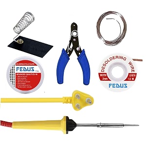 fedus 25w soldering iron kitsoldering wiresoldering fluxwire cutterstand wick 25 w simpleflat tip