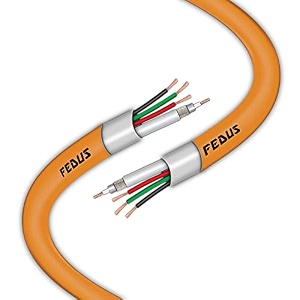 fedus 262 feet 23awg pure copper 31 cctv camera coaxial cable for high-speed audio video signal bnc video amp power cord with breading alloy positive negative mic earth wire for all security camera dvr