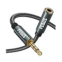 FEDUS PURETONE 3.5mm Male to Female Aux Extension Cable Cord with Mic Support, 1 Meter 4-Pole TRRS Audio Jack Extender Braided For Smartphone, Speakers, PC, Headphone, Car Stereo,TV, Headphone,Tablet