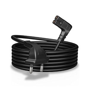 fedus 3 meter 2-pin l-shape universal replacement ac power cord cable wire for led tv printer laptop pc notebook computer tape recorder camera black