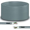 FEDUS 5M 23AWG Pure Copper 3+1 CCTV Camera Coaxial Cable For High-Speed Audio Video Signal BNC Video &amp; Power Cord With Breading Alloy Positive Negative Mic Earth Wire for all Security Camera DVR