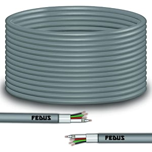 fedus 90 meter 23awg pure copper 31 cctv camera coaxial cable for high-speed audio video signal bnc video amp power cord with breading alloy positive negative mic earth wire for all security camera dvr