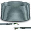 FEDUS 90 Meter 23AWG Pure Copper 3+1 CCTV Camera Coaxial Cable For High-Speed Audio Video Signal BNC Video &amp; Power Cord With Breading Alloy Positive Negative Mic Earth Wire for all Security Camera DVR