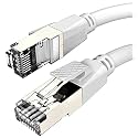 FEDUS Cat7 Ethernet Cable,5 Meter 16.4 Feet Pure Bare Copper Double Shielded Outdoor &amp; Indoor Lan Wire Heavy Duty High Speed Solid 24 AWG Network Cable 10Gbps, 600Mhz, Weatherproof S/FTP UV Resistant