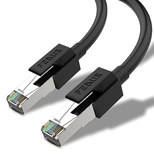 fedus cat7 ethernet cable1 meter 32 feet pure bare copper double shielded outdoor amp indoor lan wire heavy duty high speed solid 24 awg network cable 10gbps 600mhz weatherproof sftp uv resistant