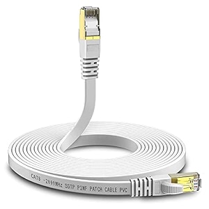 fedus cat7 ethernet cable 1m pure copper flat rj45 lan cable cable 10 gigabit 600mhz patch network cable internet cable rj45 wire cord to computer for gaming modem router lan adsl