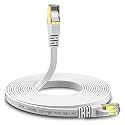 FEDUS Cat7 Ethernet Cable 1M, Pure Copper Flat RJ45 LAN Cable Cable 10 Gigabit 600MHZ Patch Network Cable Internet Cable RJ45 Wire Cord to Computer for Gaming, Modem, Router, LAN ADSL