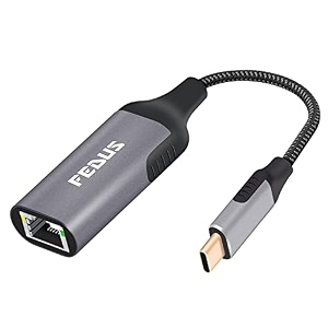 fedus gigabit 1000 mbps usb c to ethernet rj45 adapter usb-c 30 to rj45 lan wired adapter plug and play metal body braided cable compatible windows and mac laptop mecbook chromebook surface