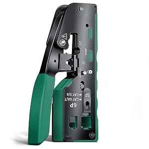 fedus rj45 crimp tool pass through ethernet crimper tool kit all-in-one for stp utp cat5 cat5e cat6 cat7 cat8 crimping tool kit wire stripperwire cutter for rj45 rj1112 6p8p