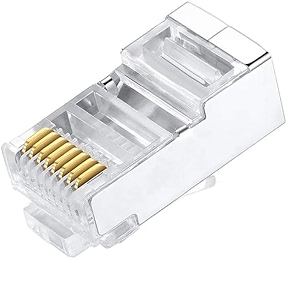 fedus rj45 stp connector pack 100 cat5 cat5e cat6 shielded rj45 nickel plated 8p8c ethernet modular lan crimp module plug ftp stp network crimping plug ethernet network cable plug