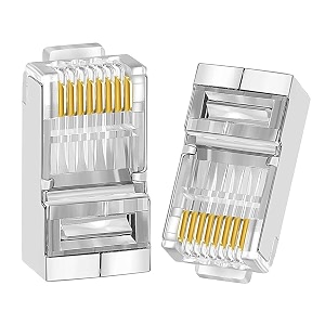 fedus rj45 stp connector pack 60 cat5 cat5e cat6 shielded rj45 nickel plated 8p8c ethernet modular lan crimp module plug ftp stp network crimping plug ethernet network cable plug