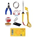 FEDUS soldering iron kit set, soldering iron(25W),Tweezers, soldering wire,soldering paste,soldering stand,Wire Stripper Cutter, desoldering wick wire