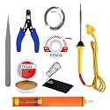 FEDUS Soldering Iron kit Set|Soldering Stand,Soldering Iron(25W) Soldering Wire, Soldering Paste, Wire Stripper, Solder Sucker, desoldering Wick, Desoldering Pump,Tweezers