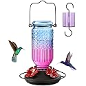 FEED GARDEN Glass Hummingbird Feeder for Outdoors, Leak-Resistant, 16 oz