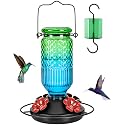 FEED GARDEN Glass Hummingbird Feeder for Outdoors, Leak-Resistant, 16 oz