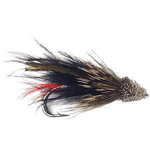 feeder creek fly fishing trout flies - marabou muddler streamer in black or white- 12 wet flies - 3 size assortment 4 6 8 4 of each size for trout bass and other freshwater fish