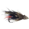 Feeder Creek Fly Fishing Trout Flies - Marabou Muddler Streamer in Black OR White- 12 Wet Flies - 3 Size Assortment 4, 6, 8 (4 of Each Size) for Trout, Bass, and Other Freshwater Fish