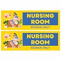 Feeding Room Sign Sticker (20.5 x 7 cm) | Peel &amp; Stick or Screw Fixing | Waterproof Coated Sign Board | Pack of 2 (Feeding Room, Small - 20.5 X 7 CM)