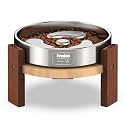 Feedoo Elevated Dog Bowl Stand, 4'' Height Raised Stand for Small Dogs, Includes 1Cup Stainless Steel Slow Feeder Dog Bowl, Durable Solid Hardwood