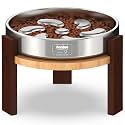 Feedoo Elevated Dog Bowl Stand, 7'' Height Raised Stand for Large Dogs, Includes 3Cups Stainless Steel Slow Feeder Dog Bowl, Durable Solid Hardwood