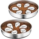 Feedoo Slow Feeder Dog Bowl 3.5-Cup, Food-Grade 304 Stainless Steel, 2-Pack