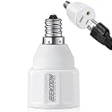 Feekoon 1pcs E12 3 Prong Light Bulb Socket Adapter, Polarized Outlet, White