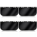 Feekoon 4 Pack Face Shield Replacement Lens, 15.5'' x 8'' Tinted Full Face Shield Compatible with Hobart 770580, Protective Safety Visor Replacement for Welding, Grinding, DIY, Cosplay Helmet